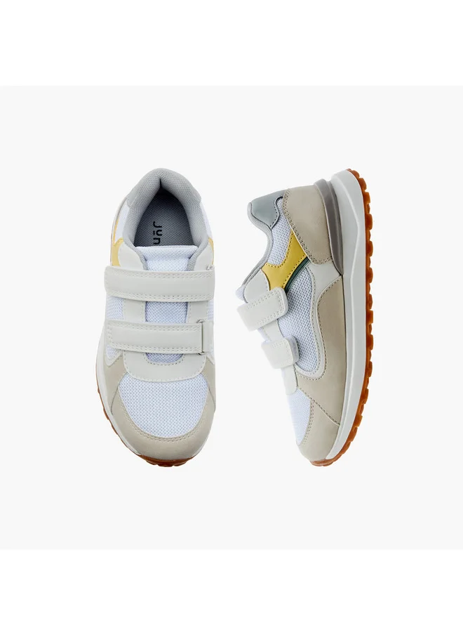 JUNIORS Boys Panelled Sneakers with Hook and Loop Closure