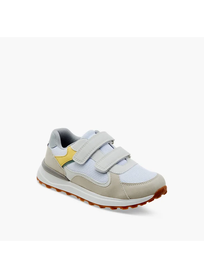 JUNIORS Boys Panelled Sneakers with Hook and Loop Closure