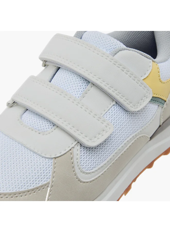 JUNIORS Boys Panelled Sneakers with Hook and Loop Closure