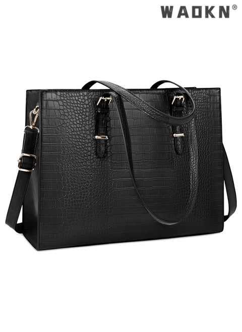 Trendy Women's Laptop Bag Large Capacity Handbag Shoulder Crossbody Bag Waterproof Wear-resistant Business Briefcase Multifunctional Women's Laptop Carrier