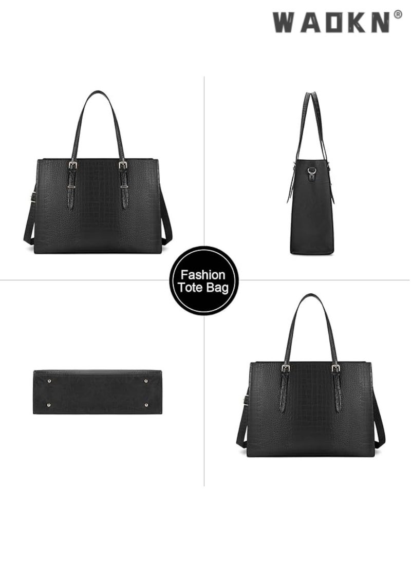 Trendy Women's Laptop Bag Large Capacity Handbag Shoulder Crossbody Bag Waterproof Wear-resistant Business Briefcase Multifunctional Women's Laptop Carrier