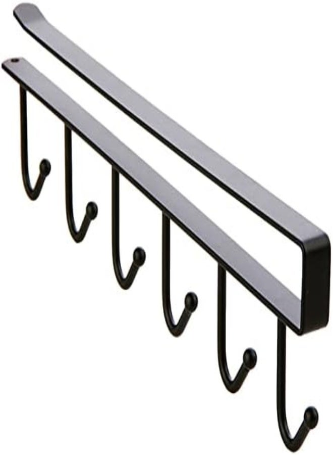 AKDC Tepengdie Mug Hooks Under Cabinet Cups Wine Glasses Storage Hook Multifunction Nail Free Coffee Cups Holder Kitchen Utensil Holder Wrought Iron Cabinet Storage Rack,Hangers For Kitchen (Black) - Image 1