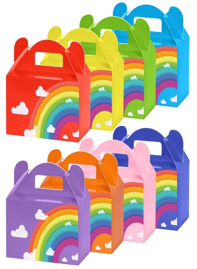 MOORAY 48 Pack Rainbow Treat Boxes, Paper Gift Gable Box, Colors Candy Cake Gift Boxes for Bridesmaid, Proposal, Birthday, Party, Wedding, Kraft Paper Present Packaging Box, 6x3.5x3.5 - Image 1