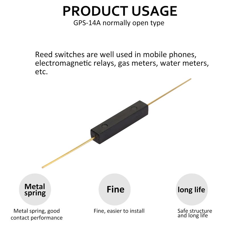 DIYhz Reed Switch GPS-14A 14mm Plastic Anti-Interference Normally Open Magnetic Control Switch 10PCS - Image 4
