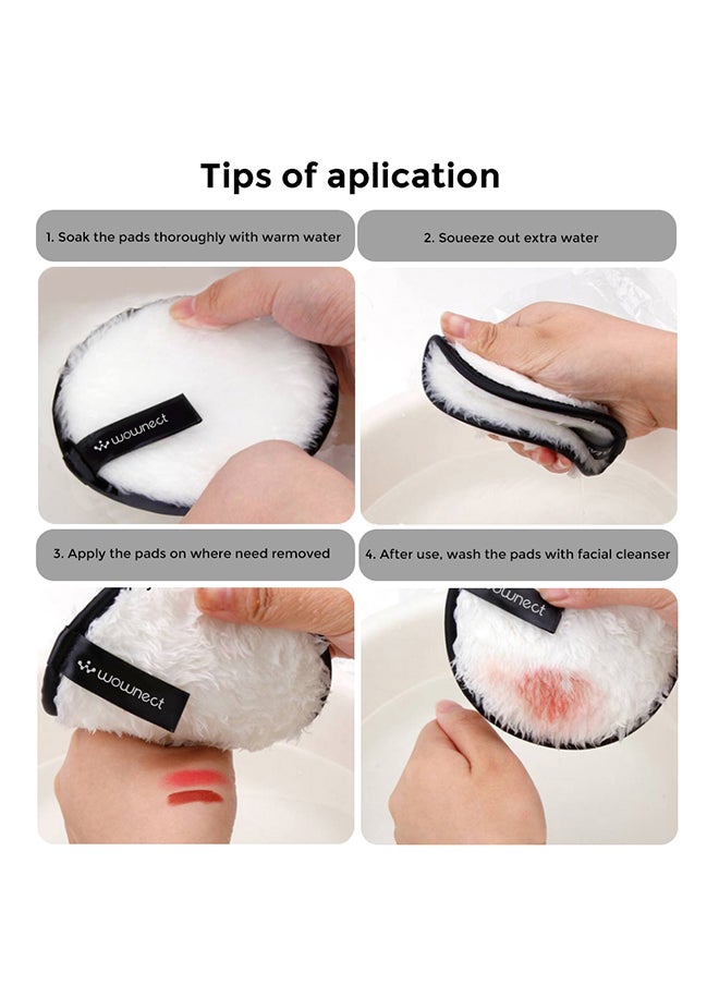 Wownect Reusable Sponge Makeup Remover Pad with Headband Cloth Face & Eye Cleansing Washable Makeup Removing Pad [3 Circle Puffs 1 Head Band ] Microfiber Powder Puff  - Image 3