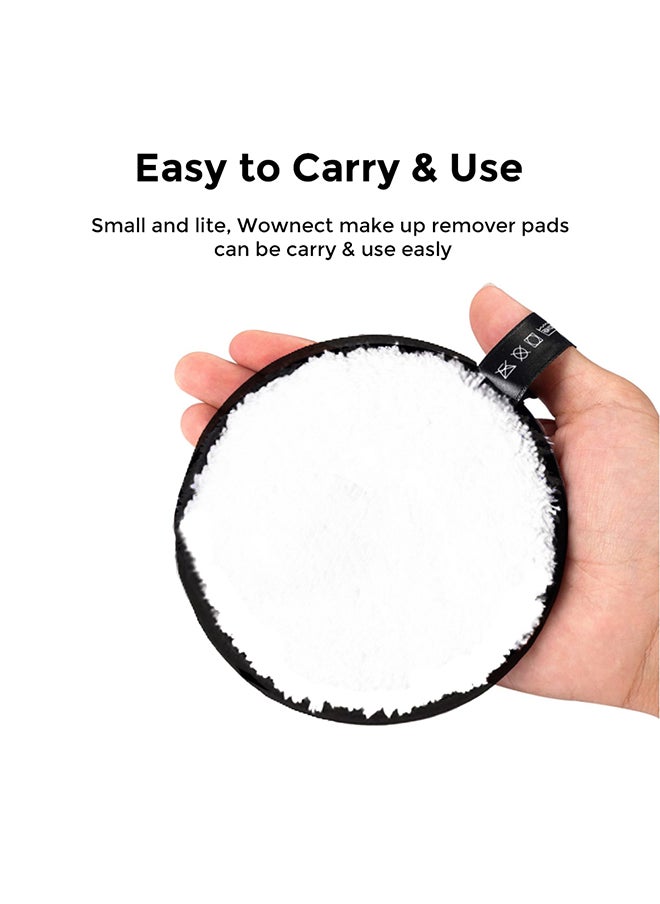 Wownect Reusable Sponge Makeup Remover Pad with Headband Cloth Face & Eye Cleansing Washable Makeup Removing Pad [3 Circle Puffs 1 Head Band ] Microfiber Powder Puff  - Image 5