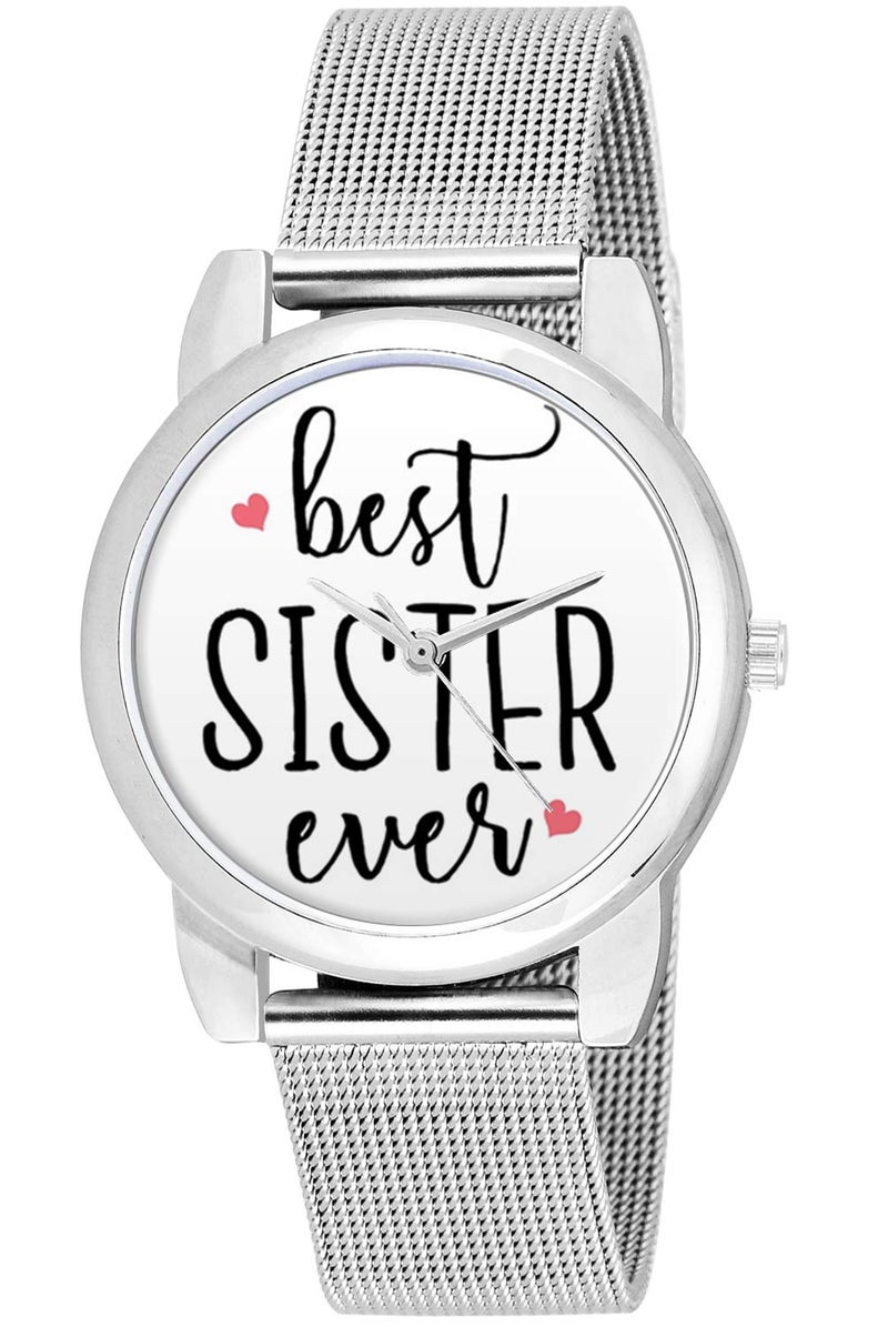 BIGOWL Rakhi Gifts for Sisters, Silver Chain Analog Women's Watch - Image 5
