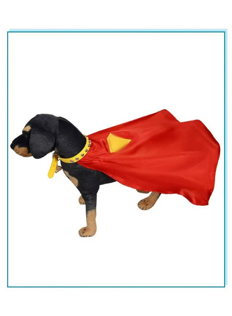 Superman Pet Cape | Cat & Dog Cape with Collar | Halloween Costume | Small Dog & Cat Festive Clothing | 20x28x2 cm | Cute Pet Attention-Grabber - Image 2