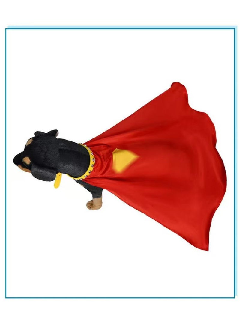 Superman Pet Cape | Cat & Dog Cape with Collar | Halloween Costume | Small Dog & Cat Festive Clothing | 20x28x2 cm | Cute Pet Attention-Grabber - Image 3