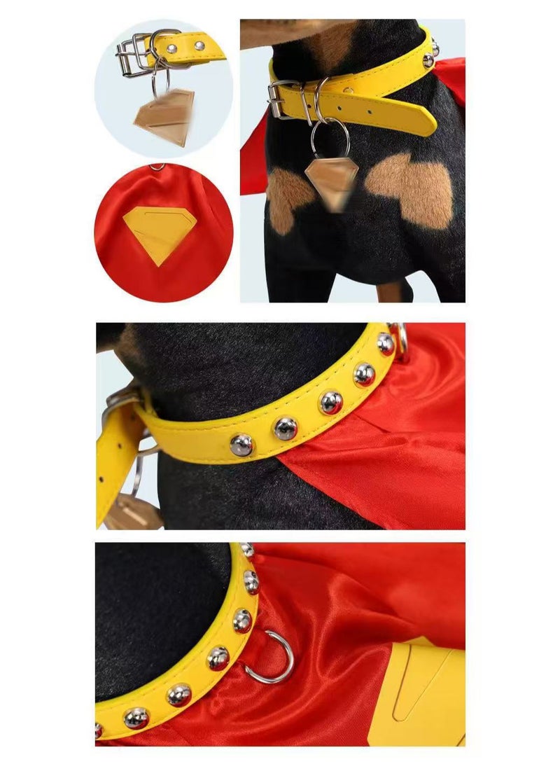Superman Pet Cape | Cat & Dog Cape with Collar | Halloween Costume | Small Dog & Cat Festive Clothing | 20x28x2 cm | Cute Pet Attention-Grabber - Image 5