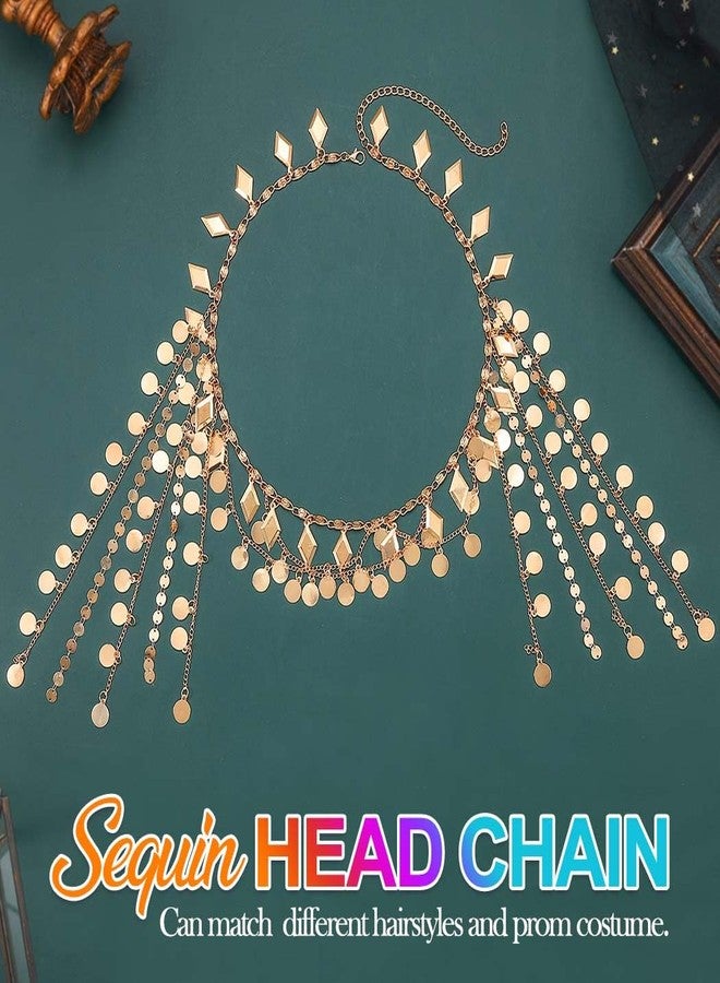 Kilshye سلسلة رأس كيلشاي الذهبية مع خيوط لامعة وزخارف للنساء، إكسسوار رأس لمهرجانات الأزياء - Image 2
