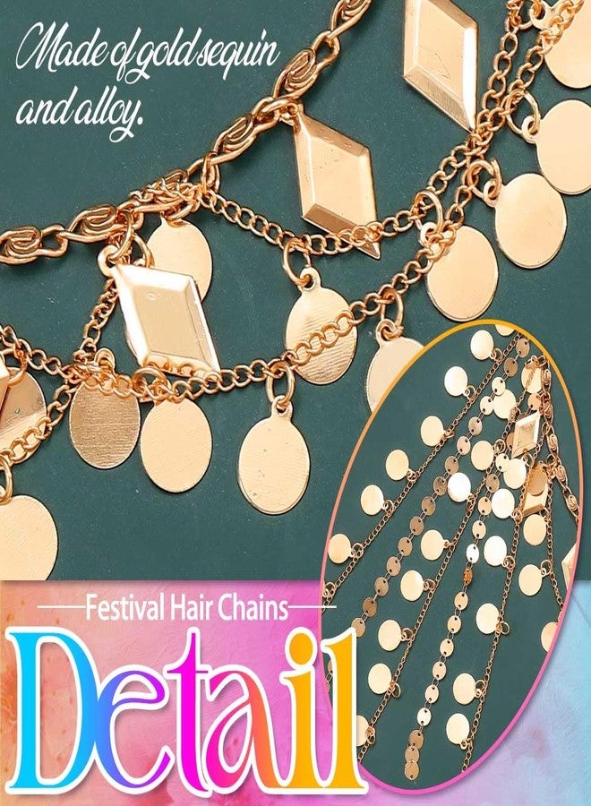 Kilshye سلسلة رأس كيلشاي الذهبية مع خيوط لامعة وزخارف للنساء، إكسسوار رأس لمهرجانات الأزياء - Image 4