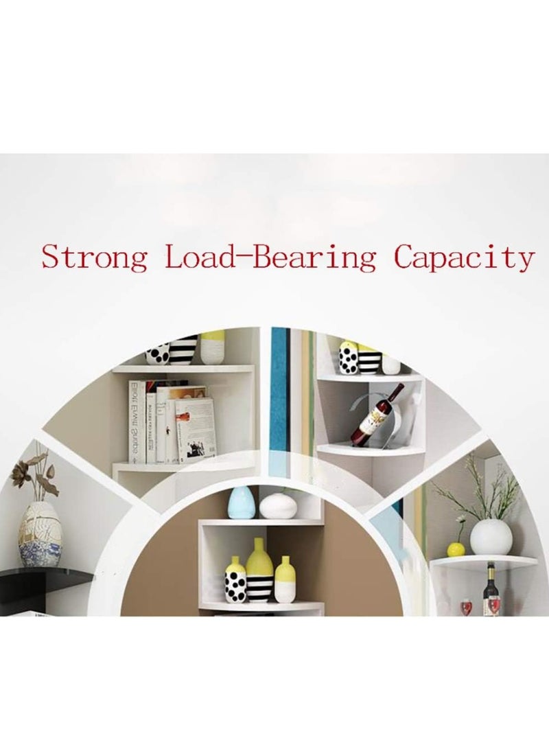 XiuWoo 5-Tier Unique Personalized Wood Wall Mounted Corner Floating Shelves, Boho Shelves, Corner Hanging Shelf Storage Rack, Home Display Rack, Plant Shelf, Home Storage Rack for Home, Office  - Image 5