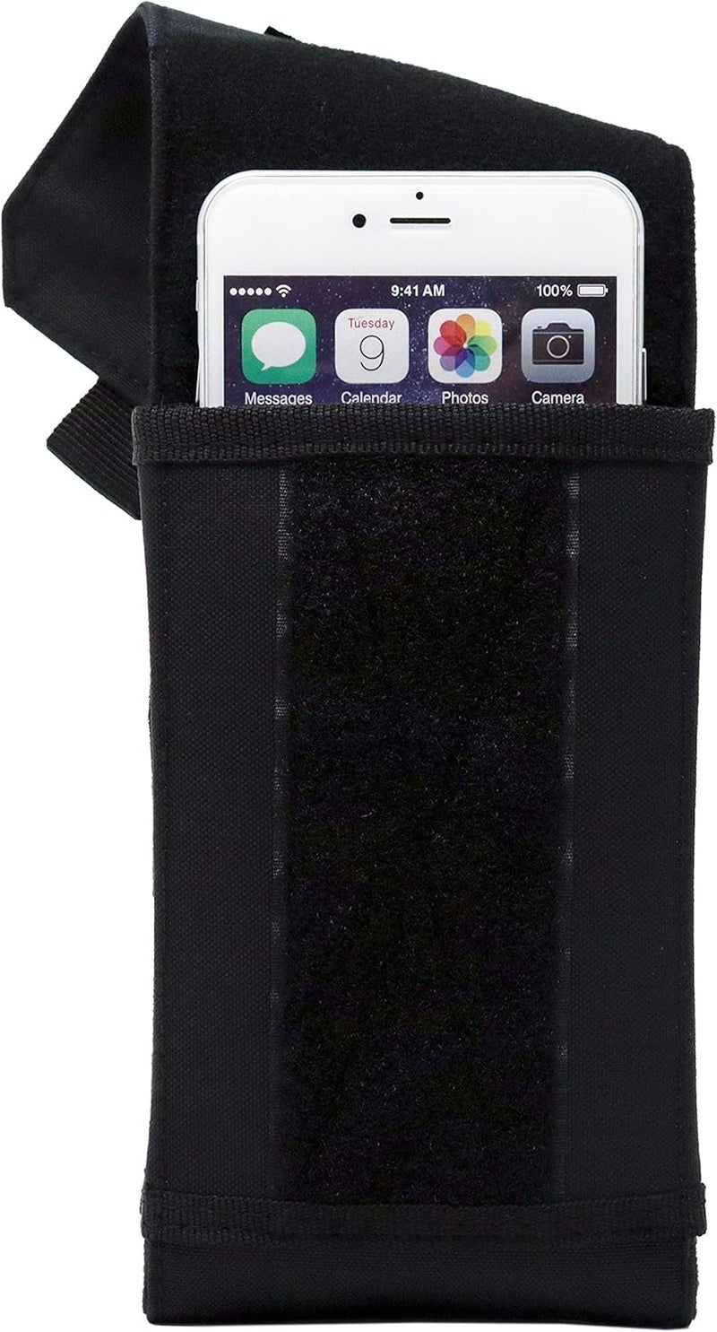 Clakit Phone Holster with Clip - Hook Loop Nylon Cellphone Holster Compact Pouch, Backpack Shoulder Strap Accessory - Multifunctional StrapPack Pouches for Hikers, Travelers & Commuters - Image 4