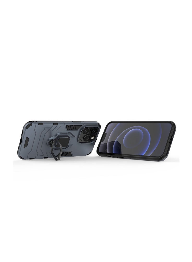 RICOONLINE Protective Phone Case Cover for iPhone13 Pro with Ring Stand Navy Blue - Image 4