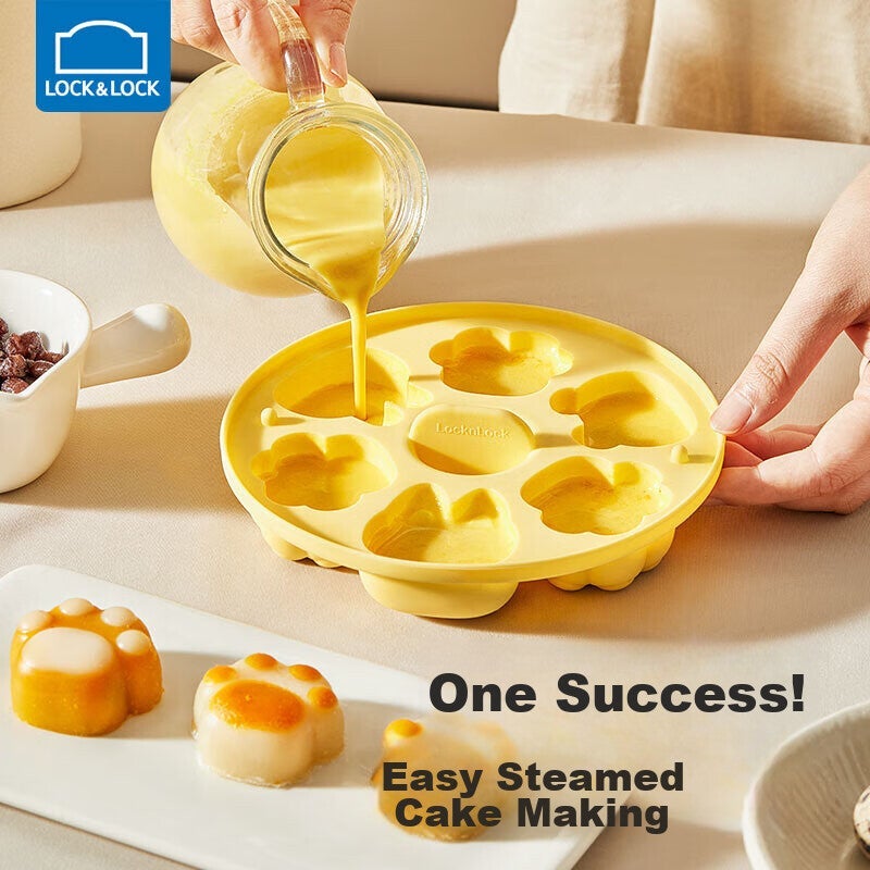 JD Jing Zao LOCK&LOCK Baby Food Mold, Infant Steamed Cake Mold, Silicone Cat Paw Mold, Steaming Tool for Rice Cakes, Children's Rice Cake Shaping Mold - Image 5