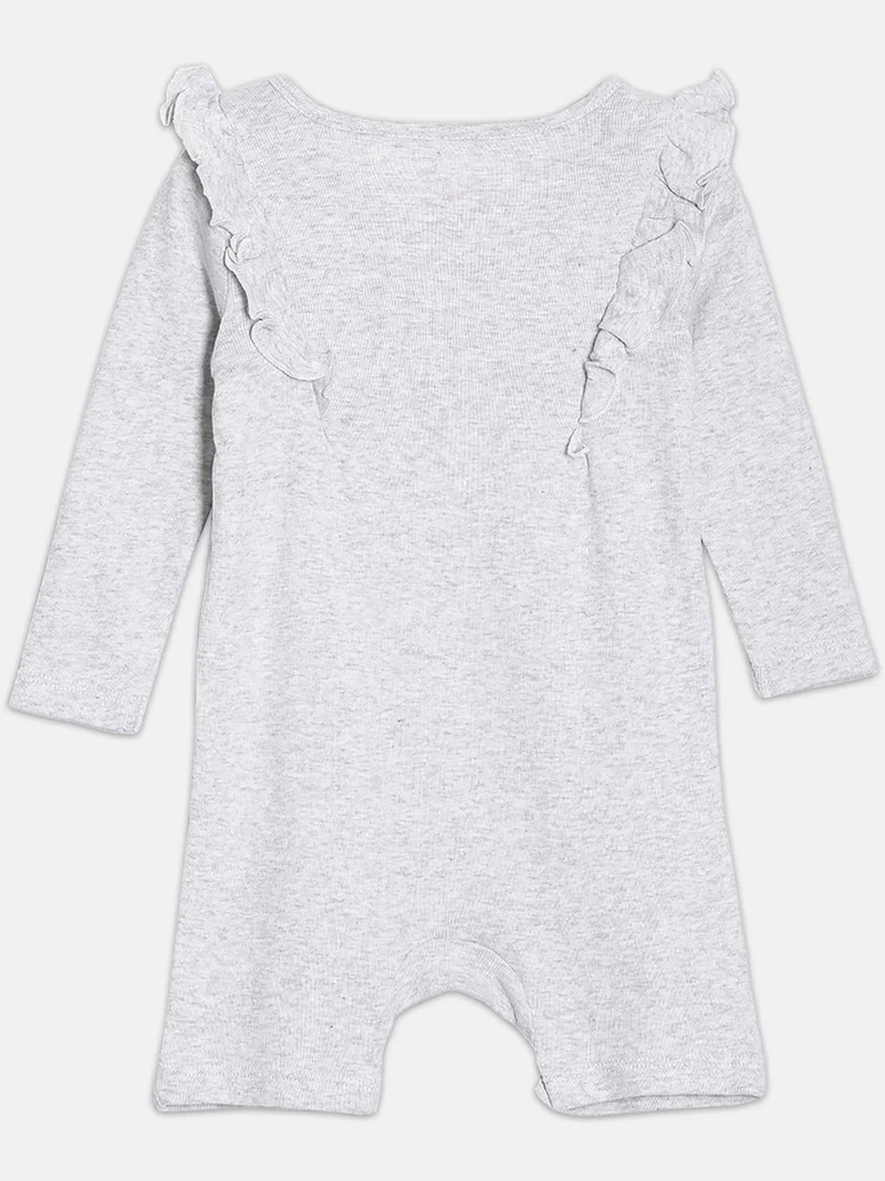 Broon Broon Infant Girls Grey and Blue Printed Organic Cotton Rompers Pack of 2