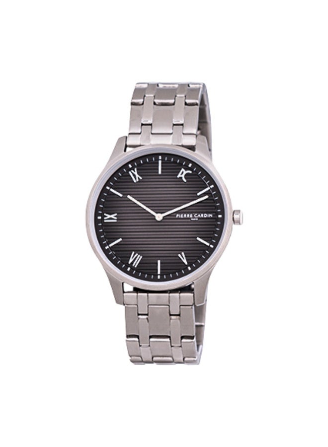 PIERRE CARDIN MEN'S TIMEPIECE - ELEGANT SILVER METAL CASE WITH CLASSIC BLACK DIAL - Image 1