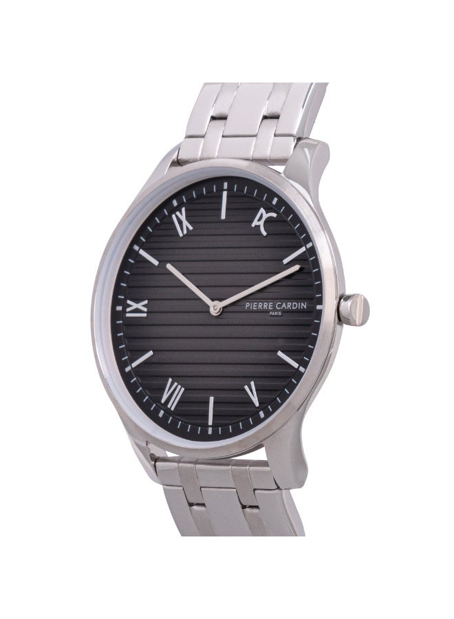 PIERRE CARDIN MEN'S TIMEPIECE - ELEGANT SILVER METAL CASE WITH CLASSIC BLACK DIAL - Image 2