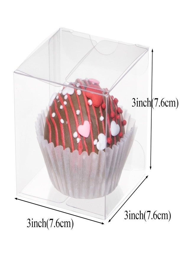 ROSPAKTEK 100Pack 3x3x3 Inch Clear Boxes for Hot Chocolate Bomb, Small Gifts, Bakery, Strawberries, Cupcake, Charcuterie, Christmas Party Favors - Image 3