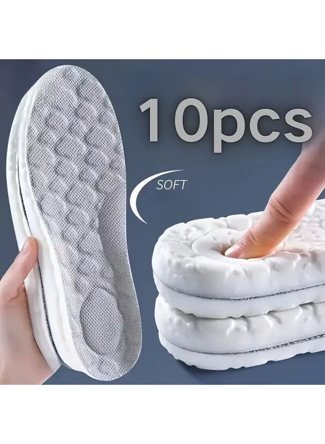 Breathable Highly Elastic 5 Pairs Gray Sports Casual Insoles 10pcs Size 45 46 - Image 1