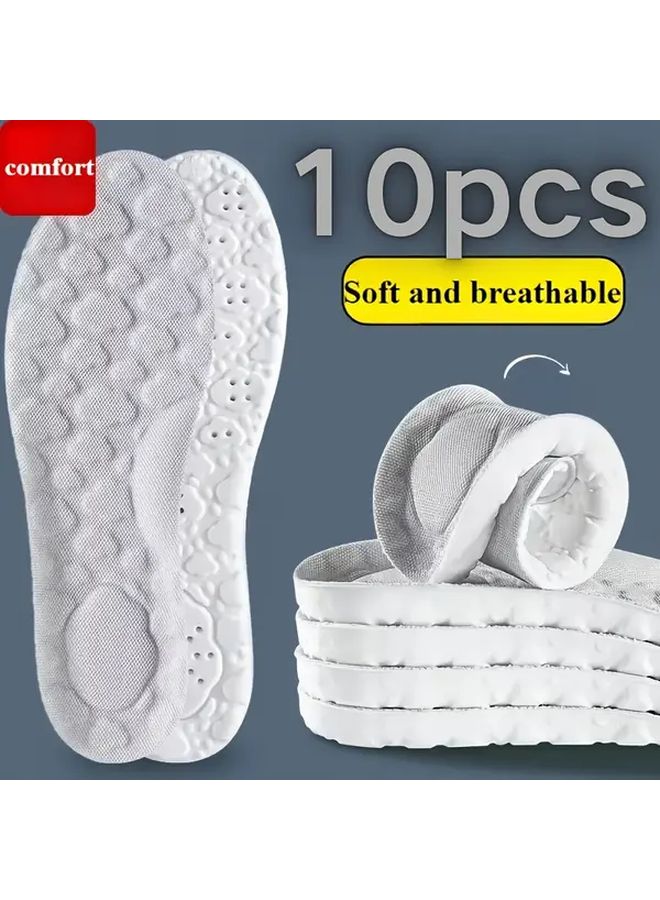 Breathable Highly Elastic 5 Pairs Gray Sports Casual Insoles 10pcs Size 45 46 - Image 2