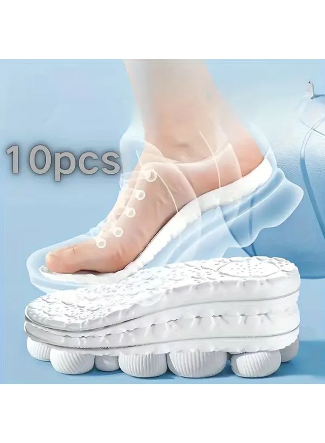 Breathable Highly Elastic 5 Pairs Gray Sports Casual Insoles 10pcs Size 45 46 - Image 4