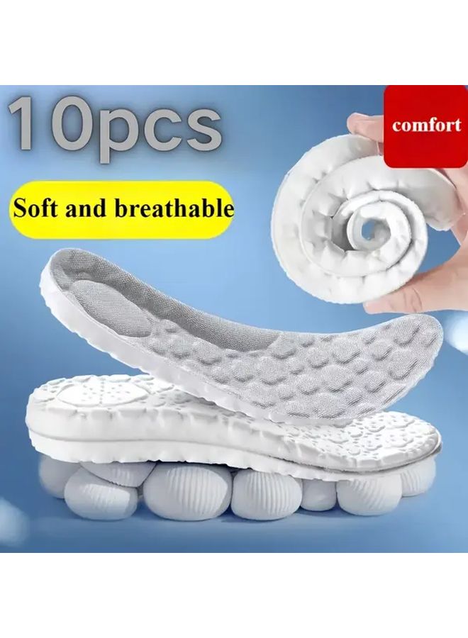 Breathable Highly Elastic 5 Pairs Gray Sports Casual Insoles 10pcs Size 45 46 - Image 5