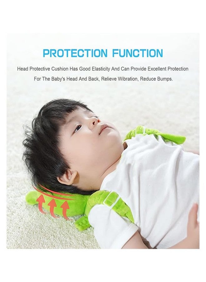 MUREN Head Protector for Kids, Baby Safety Soft Cushion Backsafe Pillow for Kids, Anti-Fall Pillow with Adjustable Shoulder Strap (Green) - Image 2