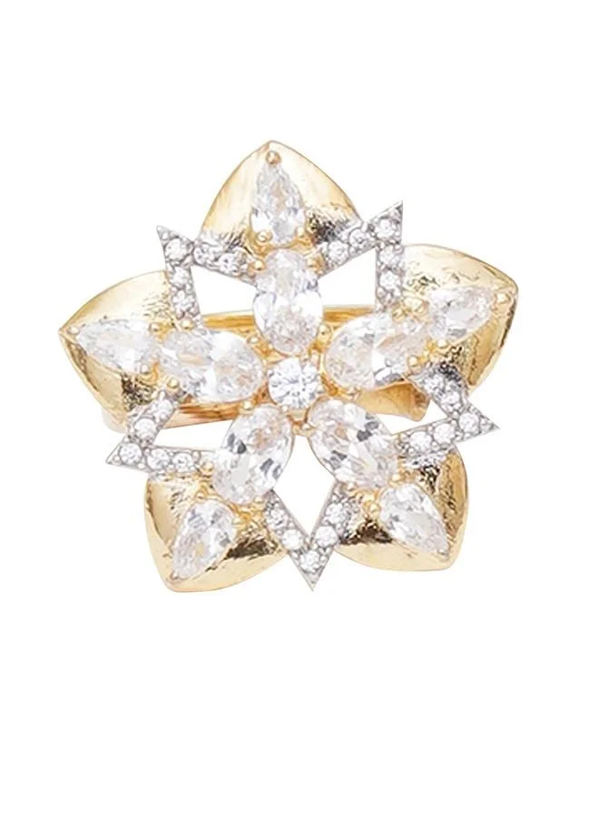 VOYLLA Sparkling Mangalsutra Necklace Set with Starry Floral Motifs