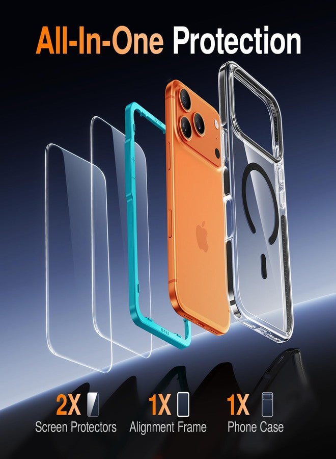 SMARTDEVIL Magnetic MagSafe Black Case for iPhone 17 Pro Max, Strong Magnetic Clear Shockproof Cover with 2 Screen Protectors, Ultra-Slim Anti-Yellowing Phone Case - Image 3