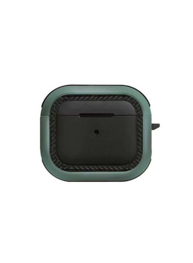 ACLIX Shockproof Case Armor Rugged Cover With Keychain For Apple Airpods 3 (3rd Generation) Pine Green/Black - Image 1