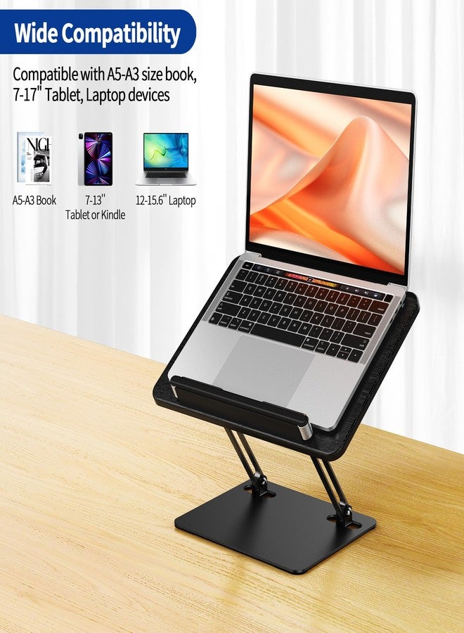 BESIGN BS01 Book Stand for Reading, Adjustable Book Holder, Ergonomic Laptop Stand with Elastic Page Clips for Music Scores, Recipe, Tablet, Laptop (Black) - Image 4