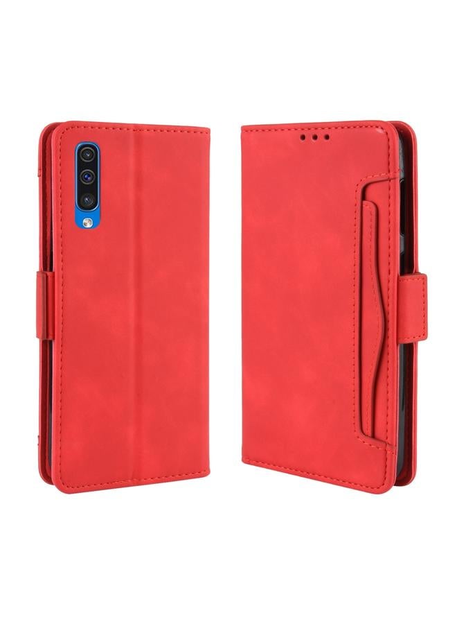 The Bros Wallet Style Skin Feel Calf Pattern Leather Case for Galaxy A50 / A50s, with Separate Card Slot