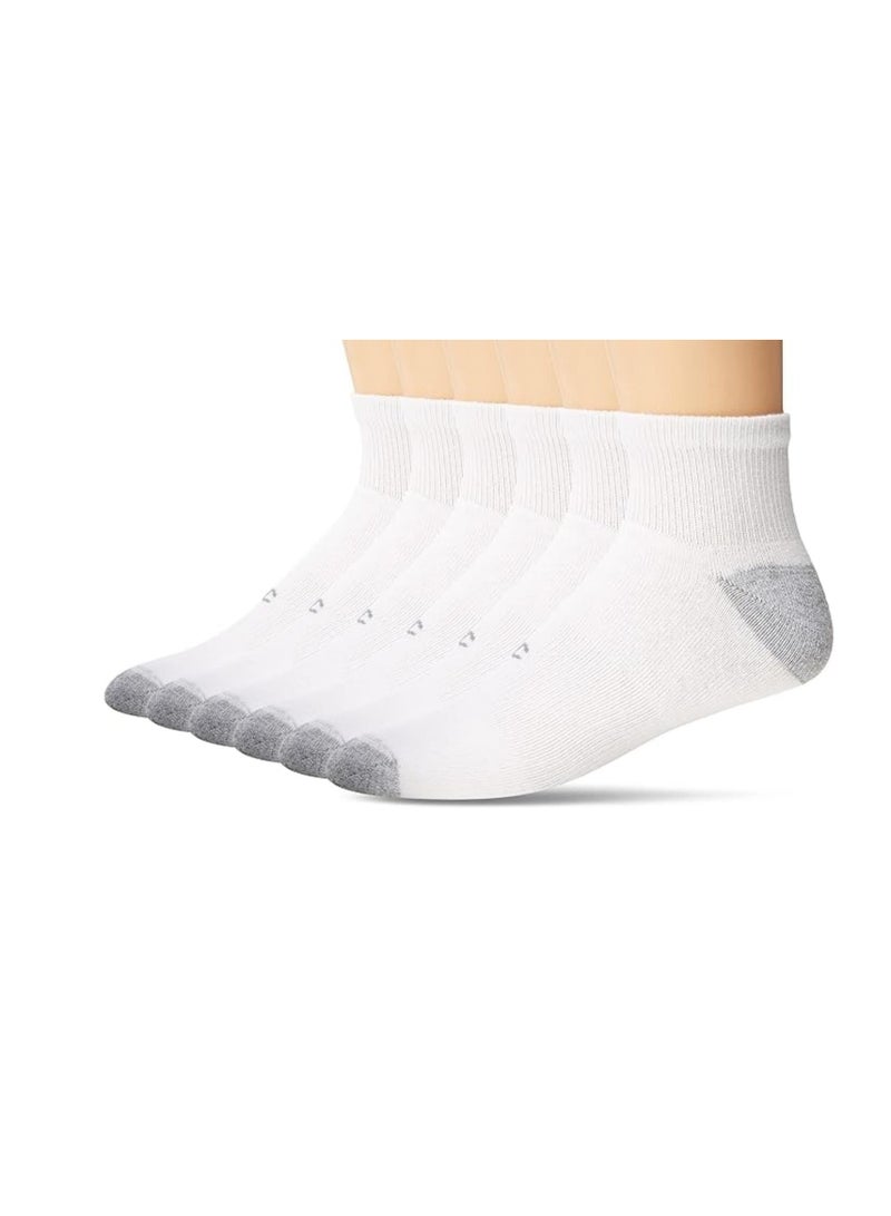 DUNISO 6 Pack Men's Quarter Socks, Short Socks, Running Ankle Socks, Breathable Socks Suitable For Work, Home (White) - Image 2