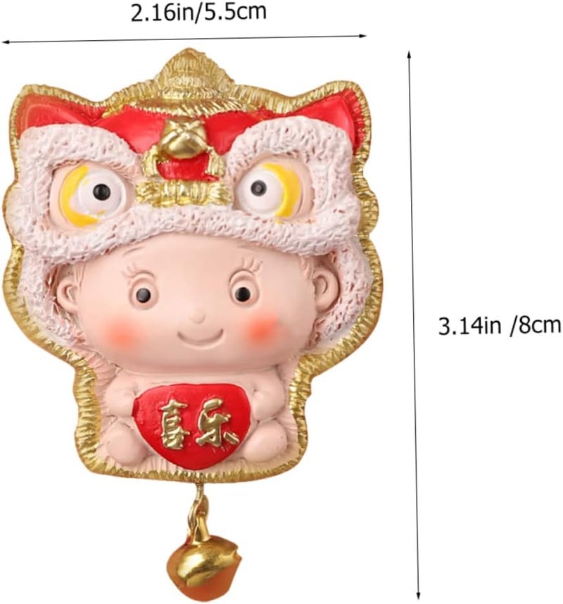 klarako 4 pcs Decor Sticker D Shaped Couplets Gift Style Creative Magnetic Vintage Animal Tiger Fridges Doll Refrigerator Whiteboards Hat Fridge Spring Cartoon Festival Year Lunar - Image 3