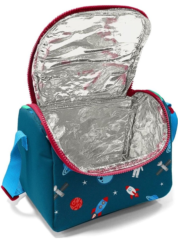 CORAL HIGH - Kids Indigo Red Space Patterned Thermo Lunchbox 11815 - Image 1