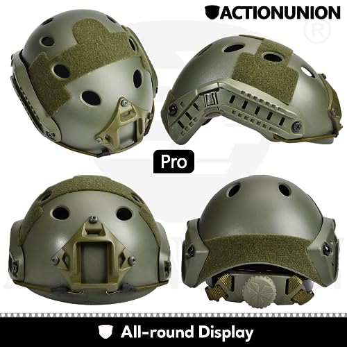 ACTIONUNION Airsoft Helmet Pro Set PJ Type Tactical Paintball Helmet (Olive Drab Set) - Image 5