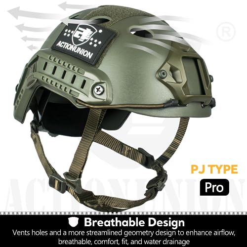 ACTIONUNION Airsoft Helmet Pro Set PJ Type Tactical Paintball Helmet (Olive Drab Set) - Image 4
