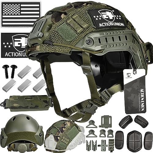 ACTIONUNION Airsoft Helmet Pro Set PJ Type Tactical Paintball Helmet (Olive Drab Set) - Image 1