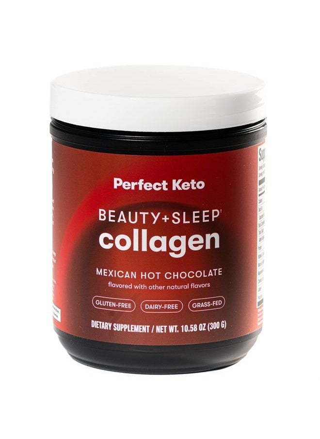 Perfect Keto Beauty+Sleep Collagen Powder | Keto-Friendly Grassfed Collagen Peptides Protein Powder for Sleep and Stress Relief– Mexican Hot Chocolate  - Image 1