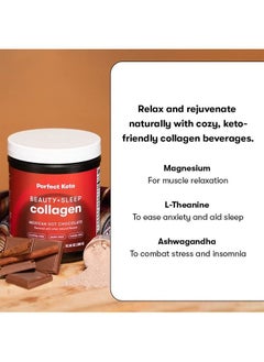 Perfect Keto Beauty+Sleep Collagen Powder | Keto-Friendly Grassfed Collagen Peptides Protein Powder for Sleep and Stress Relief– Mexican Hot Chocolate  - Image 3