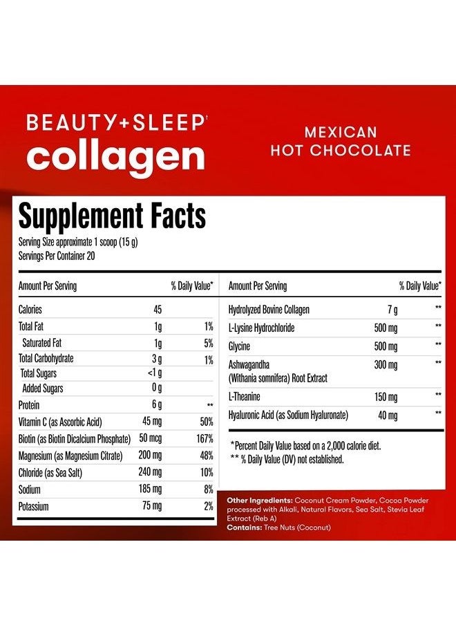 Perfect Keto Beauty+Sleep Collagen Powder | Keto-Friendly Grassfed Collagen Peptides Protein Powder for Sleep and Stress Relief– Mexican Hot Chocolate  - Image 2