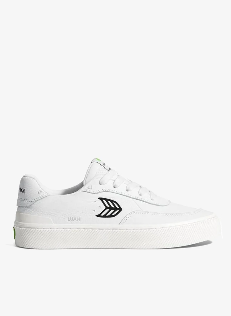 LUAN PRO White Premium Leather Black Logo Sneaker
