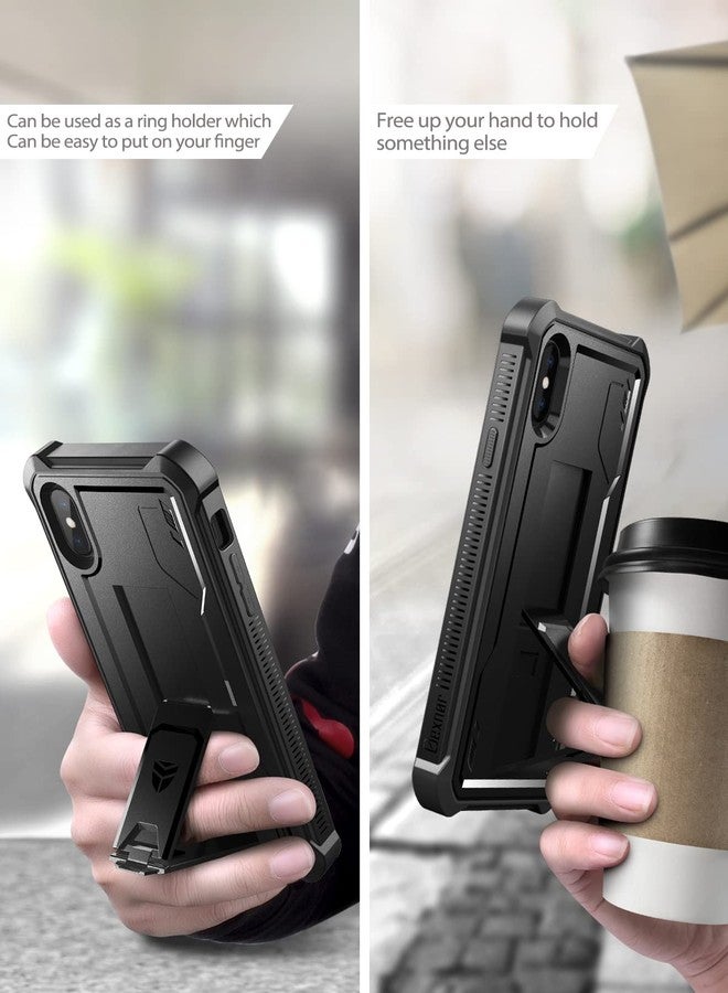 Dexnor for iPhone Xs max Case, [Built in Screen Protector and Kickstand] Heavy Duty Military Grade Protection Shockproof Protective Cover for iPhone Xs max, Black - Image 4