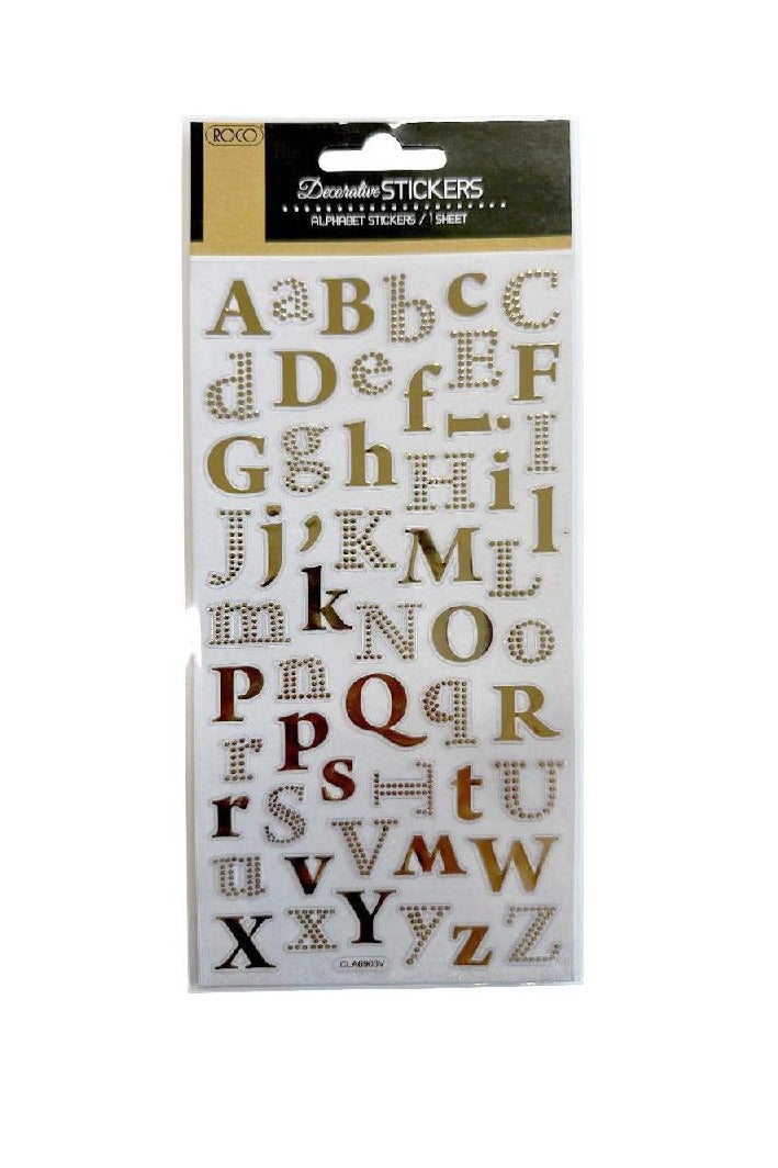 روكو ملصقات أبجدية ذهبية