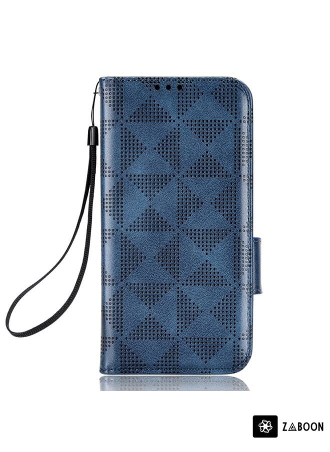 Green Tiger - Symmetrical Triangle Leather Phone Case For Asus Zenfone 7 Pro ZS671KS / 7 ZS670KS / 8 Flip ZS672KS (Blue) - Image 1