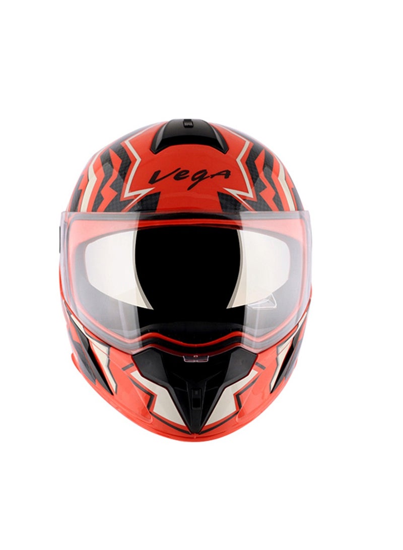 Vega Ryker D/V Elite Orange White Helmet - Image 1
