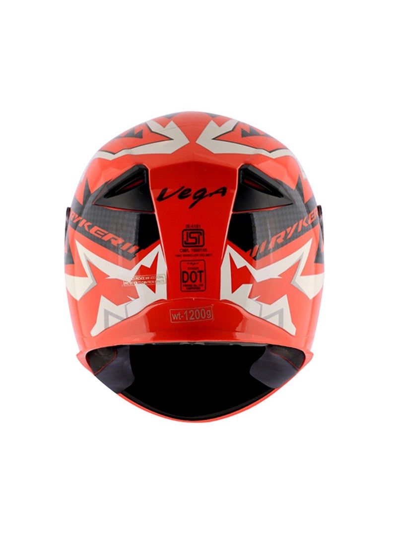 Vega Ryker D/V Elite Orange White Helmet - Image 3