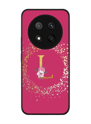 Custom Monogram Floral - L ( Deep Pink )